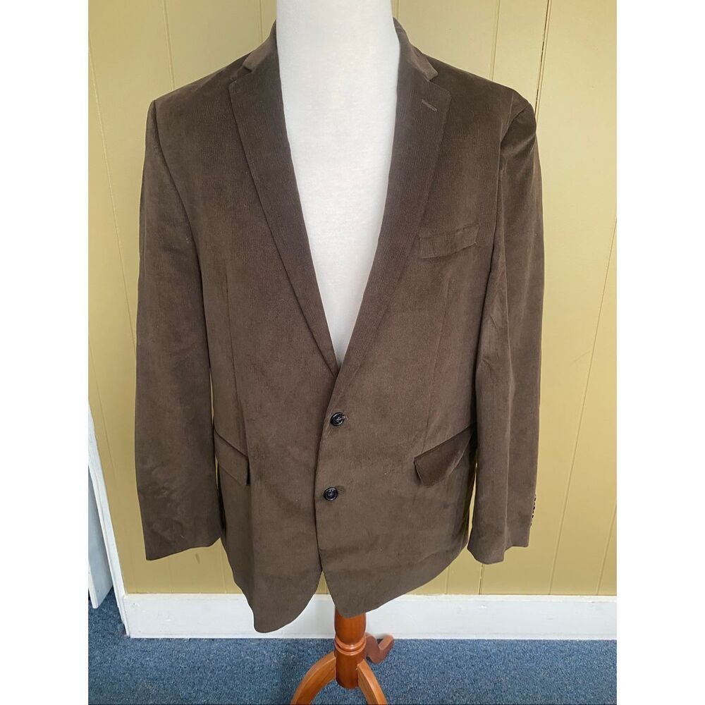 Ralph Lauren men 46XL 2 button corduroy blazer w/patch elbows brown